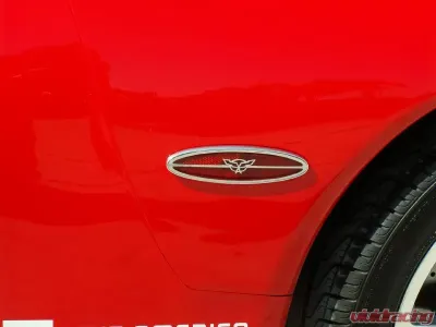American Car Craft Side Marker Trim Satin Crossed Flags GML Rear Side 2pc Chevrolet Corvette 1997-2004 - ACC-032033